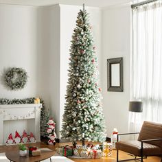 a decorated christmas tree in a living room