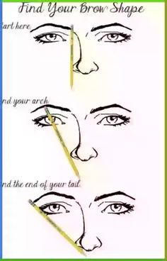 If you have never shaped your eyebrows before then I would recommend going to get them done professionally.


For keeping your brows neat and tidy then using the markings for where your brows should start and end and where the highest point of the arch should be is a great guide to use.


Remember, the wider apart your eyebrows, the bigger your nose will look :-)

Be careful, take your time and never trim down to the actual brow, the hairs will stick up and become unmanageable. Eyebrows For Long Face Shape, High Arch Brows, How To Shape Your Eyebrows, Good Eyebrows, Eyebrows For Face Shape, Eyebrow Cut, Eyebrows Shaping, Eyebrow Guide, Shaping Eyebrows