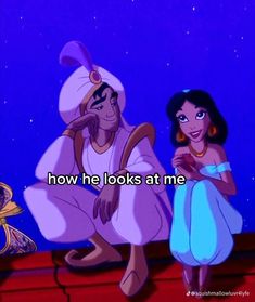 the princess and the frog are talking to each other in front of a purple background