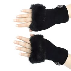 Black Fur Gloves, Fur Gloves, Dr Wardrobe, Dr Closet, My Clothes, Arm Warmers, Not Mine, Hogwarts