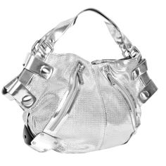 This Silver Metallic Hobo Satchel Bag Is Essential For Your Closet. Woven Metallic Bag Features Kooba Zip Pulls On Two Front Pockets. Kooba Metal Logo On Side Of Purse. Gorgeous Mesh With Smooth Leather Handles. Approximate Measurements: 20 Inches At Longest Point When Lying Flat Approximately 12 Inches High Shoulder Strap Drop Approximately 8 Inches. Pristine Brand New Condition. Snake Bag, Soft Leather Purse, Hobo Tote Bag, Metallic Bag, Leather Shoulder Handbags, Black Leather Tote, Black Leather Bags, Purple Bags, Satchel Purse