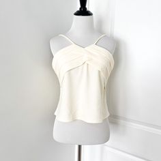 Zara Cream Color Pleated Front Crop Top Tank Worn Once, In Like New Condition! Labels Have Been Cut Off But It Was Bought From Zara Size Fits A Medium Off White Cream Tan Beige Chic Cream Tank Top, Chic Cream Tank Top For Day Out, Elegant Cami Crop Top For Day Out, Chic White Camisole Crop Top, Chic Cream Crop Top For Day Out, Elegant Crop Top For Brunch, Chic White Crop Top Camisole, Elegant White Camisole For Brunch, Zara Cream Sleeveless Top