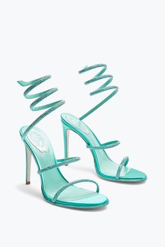 Cleo Aquamarine Sandal With Crystals 105 Platform Flats, Sandal Platform, Rene Caovilla, Loafer Sneakers, Shoe Boot Sandals, Loafer Mules, Sandals For Sale, Boots And Sneakers, Pump Sandals