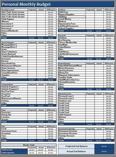 Free download of personal monthly budget as a printable PDF or as a personal budget template. This handy personal monthly budget is also offered as a premium download.