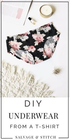 Make your own underwear with this DIY underwear tutorial from a t-shirt. Never buy underwear again. Sew Ins, Shirt Diy, Beginner Sewing Projects Easy, Leftover Fabric, Fabric Baskets, Sewing Projects For Beginners, Sewing Skills, Love Sewing, Sewing For Beginners