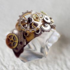 Ring Size: 11, Main Stone Color: Gold Mechanical Gears, Technology Accessories, Retro Ring, Gothic Rings, New Metal, Ring Shapes, Copper Material, Hip Hop Jewelry, Unisex Ring