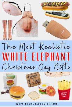 the most realistic white elephant christmas gay gifts for men and women, with text overlay