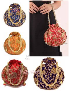 Offers:- 1) If You want delivery in India, then Price is almost half. 2)Buy 2 or more Products and get Automatic Discount (Applied for Major Countries). Want Express/Priority Shipping? You can select Express/Priority shipping while check out. In Shipping Column you can select Priority/Express Shipping For Fast Delivery.  Indian Handmade Women's Embroidered Clutch Purse Potli Bag Pouch Drawstring Bag Wedding Favor Return Gift For Guests Free Ship Product Item -: Potli Bags Size -: Length- 23cm , width- 22 cm Material -: Fabrics, Beads Accessibility : Used to carry earrings, rings, bracelets and other jewelry items. Coins, cards with easy accessibility which keeps your items anti-dust. Other usage as storage for necklaces, bangles and other accessories to prevent it from tangling There could Mehndi Favors, Indian Favors, Embroidered Clutch Purse, Pouch Drawstring, Gift For Guests, Indian Wedding Favors, Braided Rag Rugs, Potli Bag, Fabric Gift Wrap