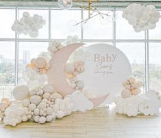 an image of a baby shower decoration with balloons