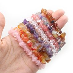 1. Reliable Material: these gemstone chip bracelets are made of quality natural stone chips and elastic ropes, bright in color, stable in structure, not easy to break or deform, hard to fade, with exquisite workmanship, you can use them with ease and confidence. 2. Affordable Crystal Chip Bracelet Set: Package come with 12 pcs and 20 pcs different chakra crystal healing chip bracelets,length is 7.48",each one is unique and beautiful.The quality of the natural gemstone is much nicer than even expected and well worth the price.The elastic band will fit most size wrists and is easy to take off and put on. 3. Motivational Functions: these crystal bracelets spiritual may emit some positive energy, which can be well applied for Reiki, stress relief, healing, yoga, meditation, chakra balancing, p Crystal Chip Bracelet, Gemstone Chips Bracelet, Chip Bracelet, Healing Yoga, Stone Bracelets, Chakra Healing Crystals, Stone Chips, Elastic Rope, Chakra Balancing