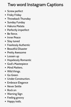 two word instagram captions