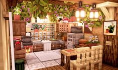 Cottage In The Mountains, Minecraft Rooms, Playing Minecraft, Minecraft Interior, Minecraft Interior Design, Minecraft House Plans, Bangunan Minecraft, Minecraft Farm, Minecraft Cottage