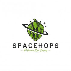 the logo for space hops, an organic beer company that is growing hops