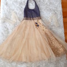 This Is A Beautiful Dress For Girls And Is Perfect For Any Formal Events. This Has Never Been Worn But It Has No Tags. This Is From Indian And It Looks Amazing On Anyone! Dress For Girls, Girls Dress, Beautiful Dress, Kids' Dresses, Blue Gold, Formal Event, Beautiful Dresses, For Girls