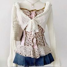 #coquette#dollete#himegyaru#himekaji#jfashion#clothstyle#clothing Lace Up Corset, Floral Cami, Japanese Fashion, Gossip Girl, Cute Fashion