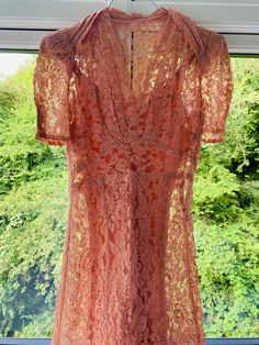 Here we have a gorgeous antique lace dress from the 1930's with puff sleeves and a matching slip which is super rare to find together🥹 This lovely dress is made up of all lace sheer material - it is made to be worn with a slip underneath. Impeccable quality and attention to detail is seen throughout this dress. It closes with push buttons in the side. Measurements: Bust 88 cm / 34,6 inch  Waist 64 cm / 25 inch  Lenght (from neck to hem) 102 cm / 40 inch Shoulder to Shoulder 35 cm / 13,7 in Cond Antique Lace Dress, Rare Dress, Sheer Material, Antique Lace, Dress Set, Lovely Dresses, Vintage Dress, Sheer Lace, Dress Clothes For Women