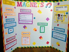 a poster board with magnets on it