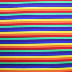 A flat sample of Rainbow Stripes Printed Spandex. Border Print, Square Print, Rainbow Stripes, Blue Moon, Cotton Lights, Printing Methods, Spandex Fabric, Stripe Print, Fleece Fabric