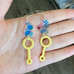 Bubble Blower 2.0 – Affordable Earrings :) Bubble Blower, Iridescent Acrylic, Weird Jewelry, Funky Earrings, Funky Jewelry, Jewelry Inspo, Fun Earrings, Ear Jewelry, Pretty Jewellery