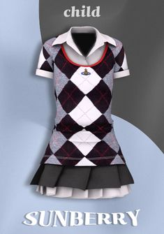 the dress is designed to look like an argyle sweater