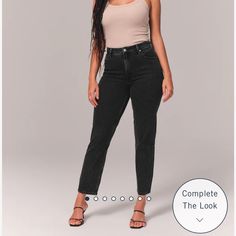 Brand New With Tags Abercrombie & Fitch A&F Curve Love High Rise The Mom Jeans Black Women’s Size 2 Jeans Black Women, Mom Jeans Black, Abercrombie (women), Black Mom Jeans, Distressed Mom Jeans, Ripped Mom Jeans, High Rise Denim Jeans