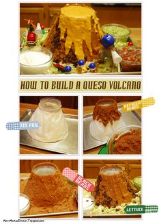 how to build a queso volcano cake from scratch - and - crackers