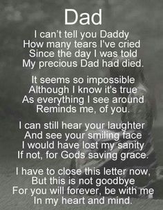 a poem that reads dad i can't tell you daddy how many years i've