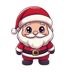 a cartoon santa claus is standing with his hands in his pockets and looking at the camera