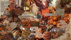 an altered collage of halloween images and words