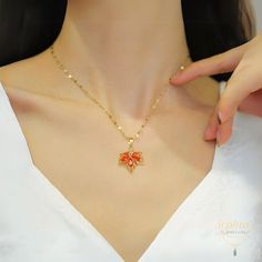 "❤️Embrace the enchanting hues of autumn with our \"Autumn Orange Necklace.\" This exquisite piece features a delicately crafted Maple Leaf Pendant, capturing the essence of fall in a wearable form. The warm and vibrant orange tones make it a perfect accessory for the season, adding a touch of nature-inspired elegance to your ensemble. Our Fall Jewelry collection celebrates the beauty of autumn, and this Seasonal Orange Leaf Necklace is no exception. The intricate design and attention to detail make it a unique and timeless accessory, suitable for both casual and formal occasions.❤️ Designed to evoke the spirit of fall, this necklace is a wonderful addition to your jewelry collection or a thoughtful gift for someone who appreciates the beauty of the changing seasons. Elevate your style wit قلادات متدلية, Autumn Necklace, Orange Necklace, Horses Pendant, Party Necklace, Drop Pendant Necklace, Mens Jewelry Necklace, Butterfly Pendant Necklace, Stone Pendant Necklace