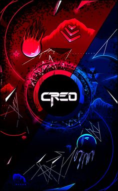 an abstract background with the word creo in white and red on top of it