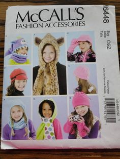 the sewing pattern is for children's hats and scarves