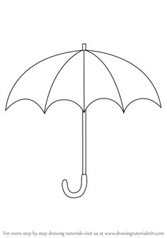 an umbrella that is drawn in the shape of a line on a white paper background