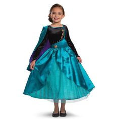 New In Package Venture Into Arendelle In This Queen Anna Deluxe Frozen 2 Dress. The Beautiful Draping Of Teal Satin On The Costume Will Make Your Little One Feel Like A True Arendelle Royal. Costume Includes A Detachable Cape With Gem Brooches And A Satin Dress With A Molded Buckle Featuring The Crest Of Arendelle. Fairytale | Storybook | Princess | Tv Movie | Dress-Up | Pretend Play | Birthday | Christmas | Halloween | Theme Party Smoke Free Home Offers Welcomed Anna Halloween Costume, Cosplay Kids, Frozen 2 Anna, Anna Costume, Detachable Cape, Frozen Queen, Frozen Kids, Anna Dress, Disney Frozen 2