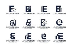 the logos are designed in different styles and colors, including letters that appear to be made from