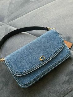 Denim Designer Bag, Denim Coach Bag, Coach Denim Bag, Denim Purse Outfit, Denim Bag Outfit, Coach Denim, Jean Bag, Unique Handbag, Denim Bags