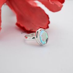 Angel Aura Quartz Gemstone Ring 925 Sterling Silver Ring - Etsy Angle Aura Quartz, Handmade Silver Ring, Angel Aura Quartz, Angel Aura, Quartz Crystals, Ring Oval, Silver Rings Handmade, Aura Quartz, Women Ring