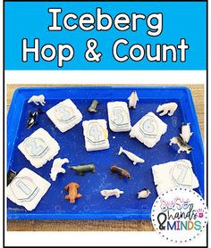 an iceberg hop and count game for toddlers