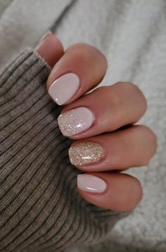 Glitter Gradient Nails, New Years Eve Nails, Milky Nails, Valentine Nails, Cute Gel Nails, Festival Nails, Neutral Nails, Dipped Nails, Chic Nails