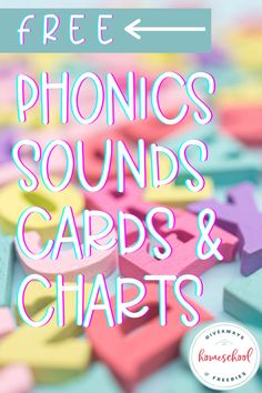 the words free phonics sounds cards and crafts