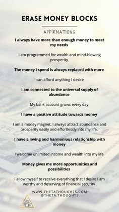 Erase Money Blocks and ATTRACT Abundance Attracting Wealth, Money Blocks, Wealth And Abundance, Attract Abundance