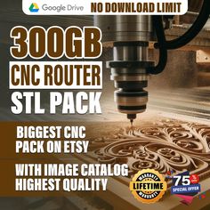 an advertisement for a laser machine shop with the words 300gb cnd router still pack