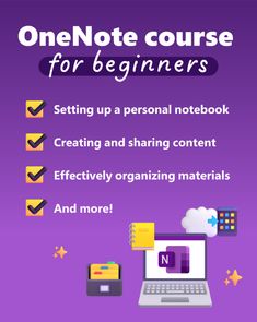 OneNote course for beginners
Setting up a personal notebook
Creating and sharing content
Effectively organizing materials
And more! Microsoft Outlook Organization, Microsoft Notes, One Note Organization Work, Microsoft Onenote Templates, Onenote Tips, Microsoft Word Lessons, Note Tips