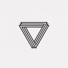 the triangle logo is black and white with three smaller triangles in each corner, on a light gray background