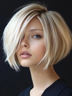 Stylish Bob Hairstyles, Blonde Graduated Bob, Textured Bobs, Bob Haircuts For Thick Hair, Short Hair Dos, Fall Blonde Hair, Haircuts For Thick Hair, Best Bob Haircuts, Bob Cuts