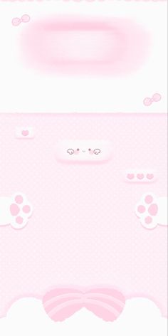 an image of a pink wallpaper with white dots and cat paws on it