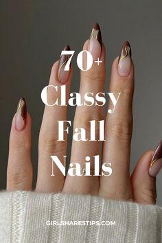 Embrace the season with 70+ classy fall nail trends, perfect for September, October, and November. From chic old money luxury to elegant minimalist styles, discover short, long, coffin, square, and almond shapes. Featuring rhinestones, acrylic, French tips, chrome, Y2K, and 90s-inspired designs. These trendy nails are perfect for Thanksgiving holidays and European elegance. Fall Season Nails French Tip, Autumn Nails Coffin Shape, Medium Almond Nails Designs Fall, Neutral Fall Nails Almond, Nails For Autumn Fall, Fall Nails Tips Only, November Almond Nails Designs Fall, November French Nails, Elegant Nails Classy 2024 Square