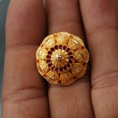 Gold Ring Indian, Light Weight Gold Jewellery, Ring Indian, Handmade Gold Jewellery, Free Stuff By Mail, Gold Jewelry Earrings, Handmade Gold, Yellow Gold Ring, Pure Gold