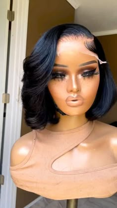 Diy Hair Wig, Bob Cut Wigs, Hair Color For Brunettes, Color For Brunettes, Quick Weave Hairstyles, Short Sassy Hair