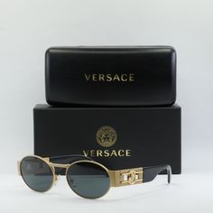 Fully Discounted. Buy Now Only , No Offers Accepted Retail $ 4 5 0 Brand New // Authenticity Guaranteed Model: Ve2264 100287 Sunglasses Frame Color: Matte Gold Lens Color: Dark Grey Material: Metal Size: 56 - 18 - 140 For: Women Style: Oval Polarized: No Made In: Italy 100% Uv Protection Original Versace Retail Packaging Included: Box, Case, Cloth, Papers (See Pics) Shipping From Nyc Every Business Day Follow Our Store Showroom For More Amazing Deals Versace Sunglasses Women, Pretty Sunglasses, Eye Accessories, Versace Gold, Grey Sunglasses, Versace Glasses, Sunglasses Frame, Versace Accessories, Versace Sunglasses